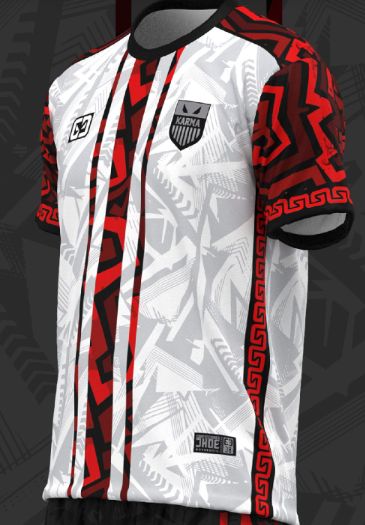 Red graphic football jersey